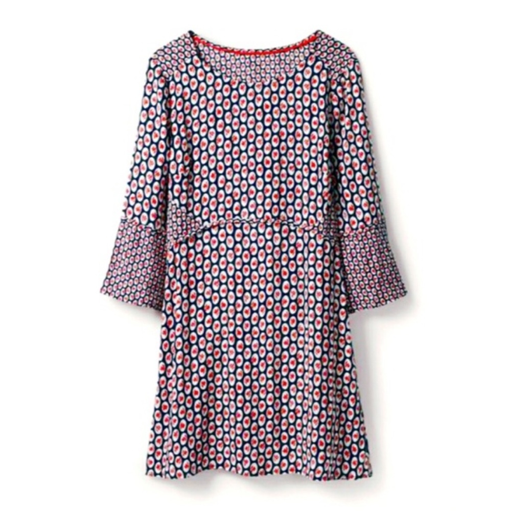 Boden • Edna tunic mini dress red blue print Size 10 - Picture 1 of 11